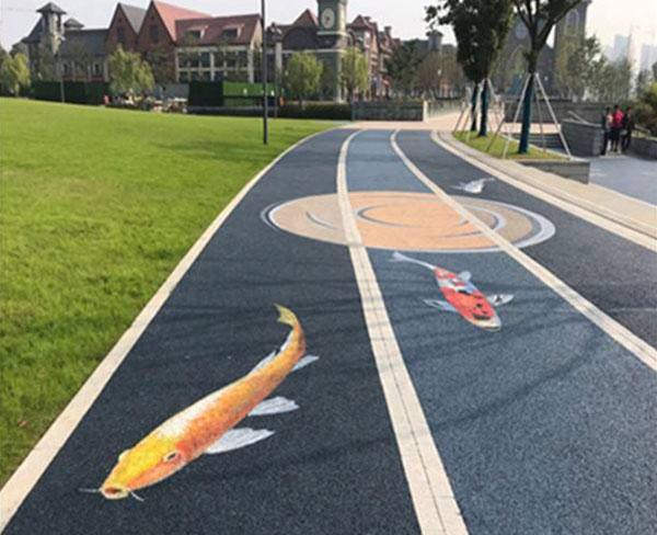 彩色沥青道路施工